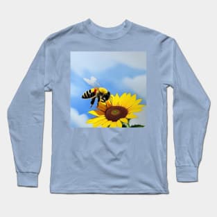 Bee On A Sunflower Long Sleeve T-Shirt